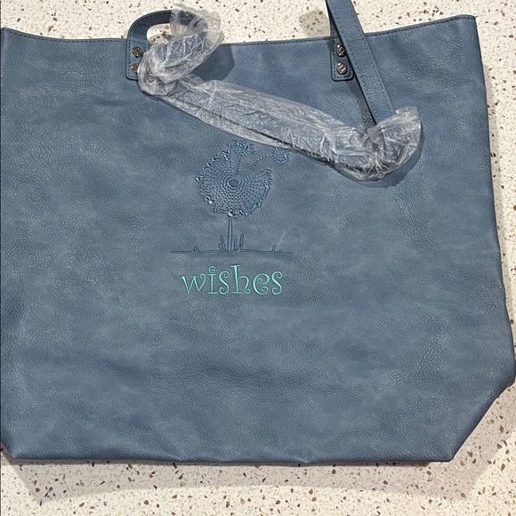 thirty-one Handbags - Thirty-one Around town Wishes Dandelion Embroidered Blue Tote Bag